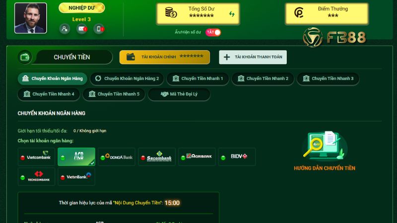 Hướng dẫn nạp tiền Fb88