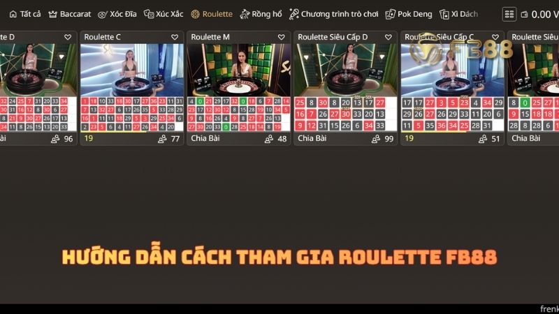 Hướng dẫn anh em cách vào Roulette fb88