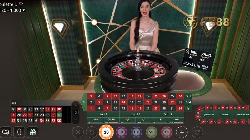 Tỷ lệ cược hấp dẫn chỉ có tại Roulette FB88